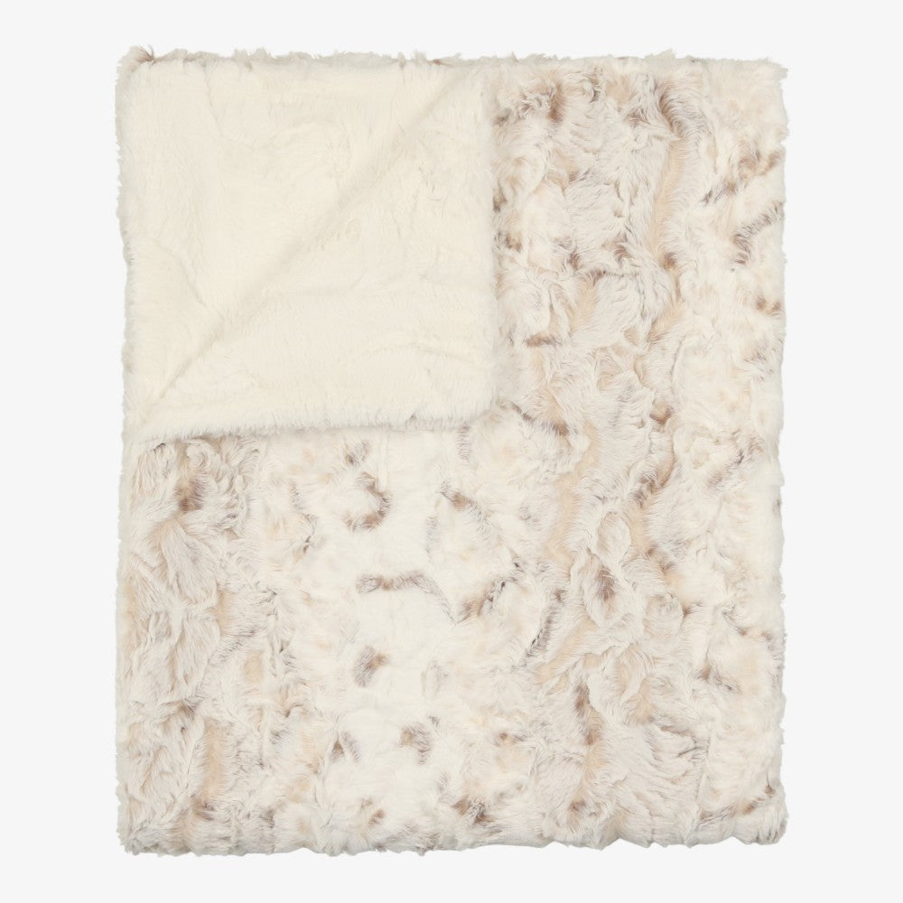 Speckled Fur Blanket - Beige-natural