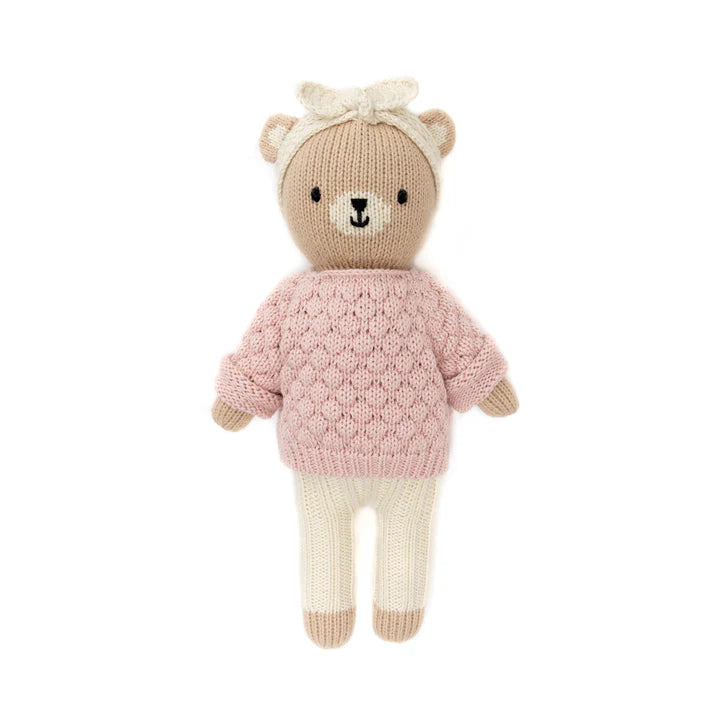 Bear With Sweater And Headband - Pink