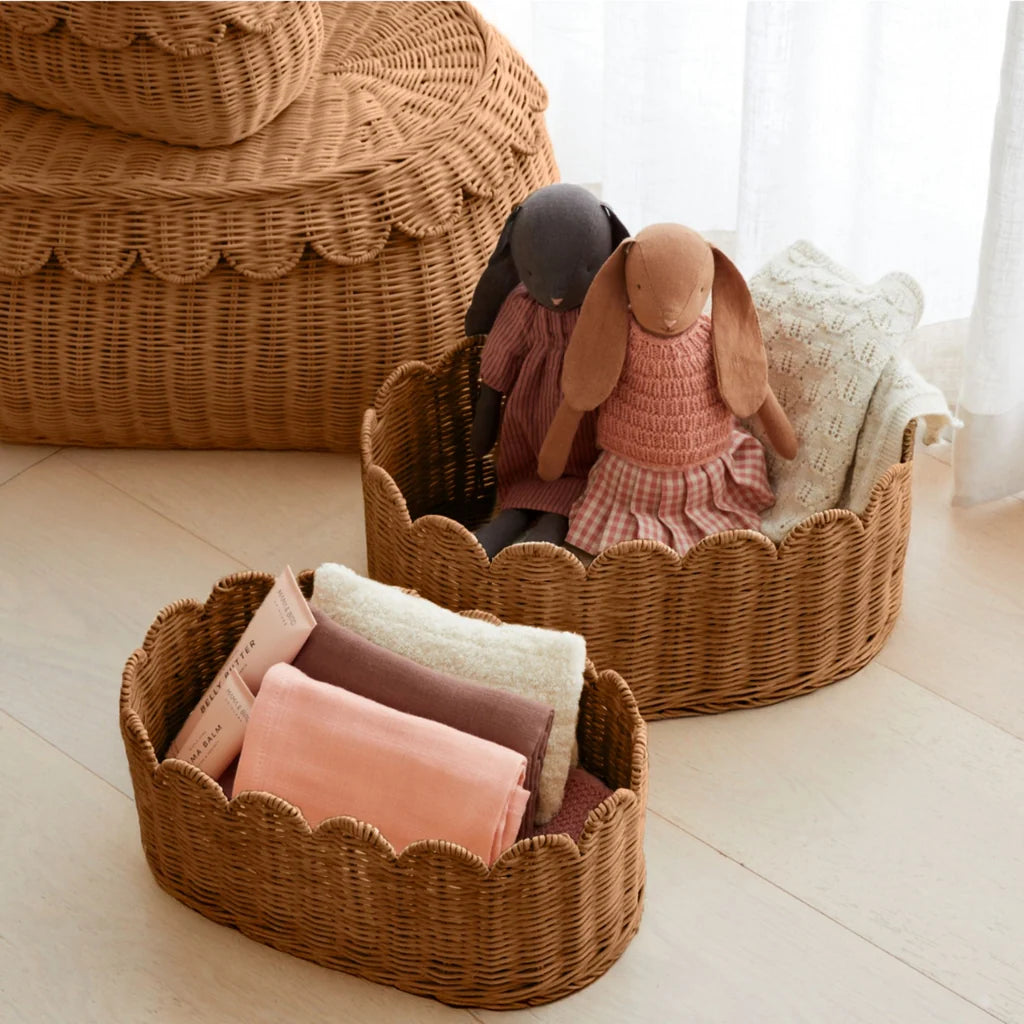 Belle Scallop Basket 2Pk - MOCCA
