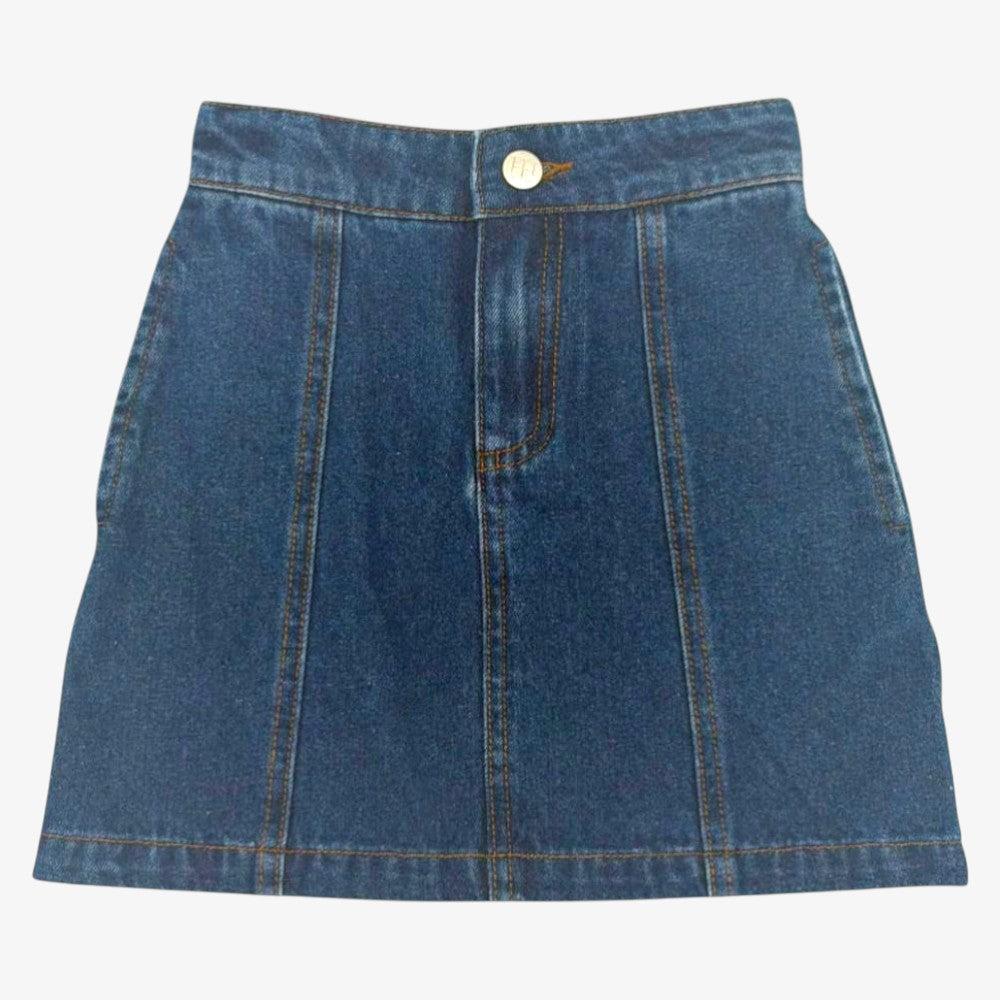 Leopard Skirt - Denim