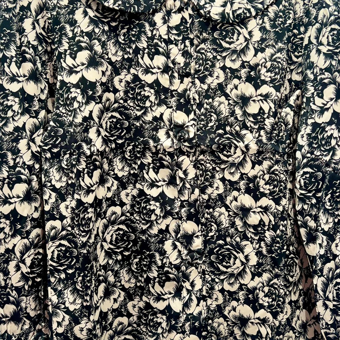 Floral Silk Blouse - Black