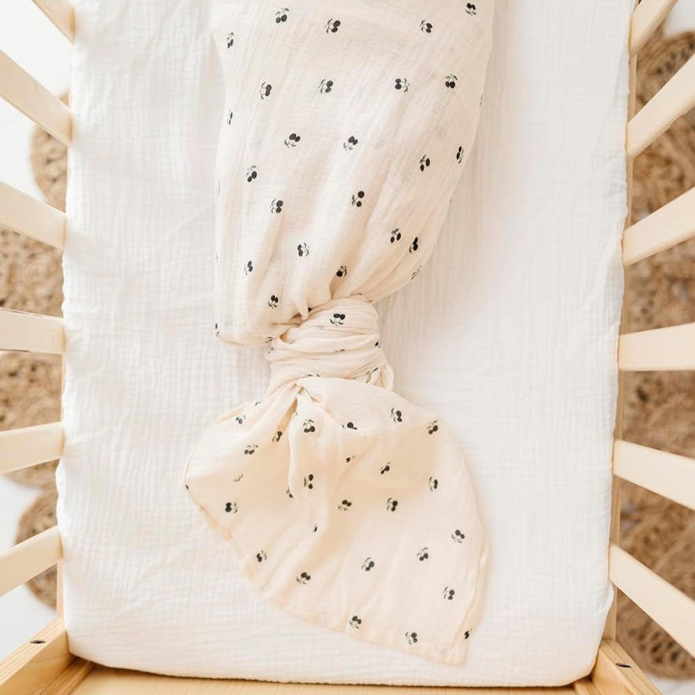 Muslin Swaddle 1 Pack - Blue Cherry