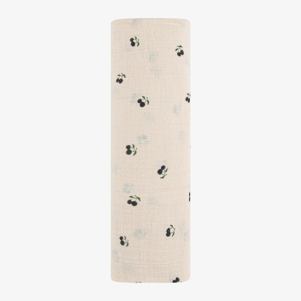 Muslin Swaddle 1 Pack - Blue Cherry