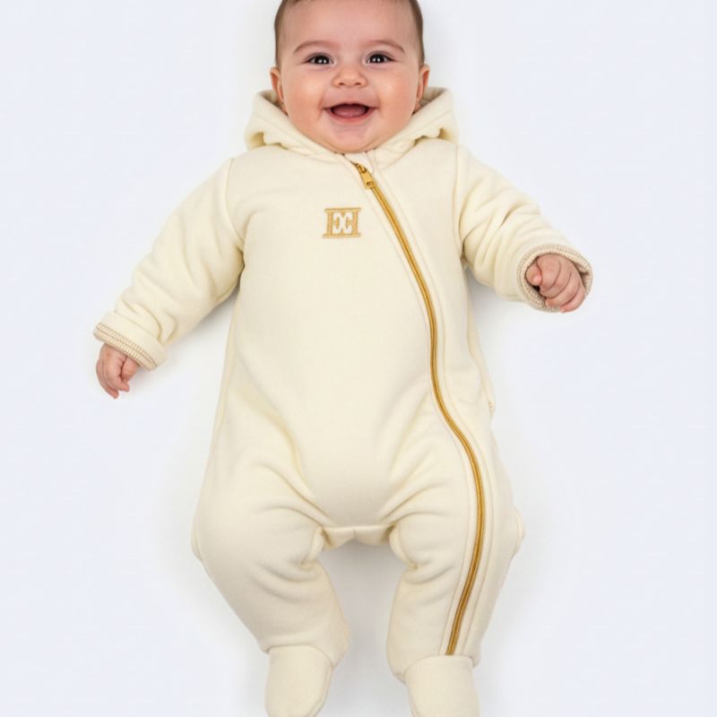 Hooded Footie - Antique White