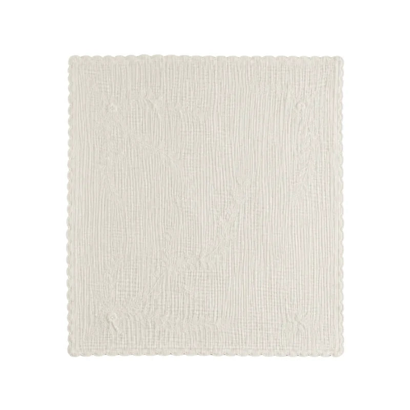 Embroidered Blanket - Ivory