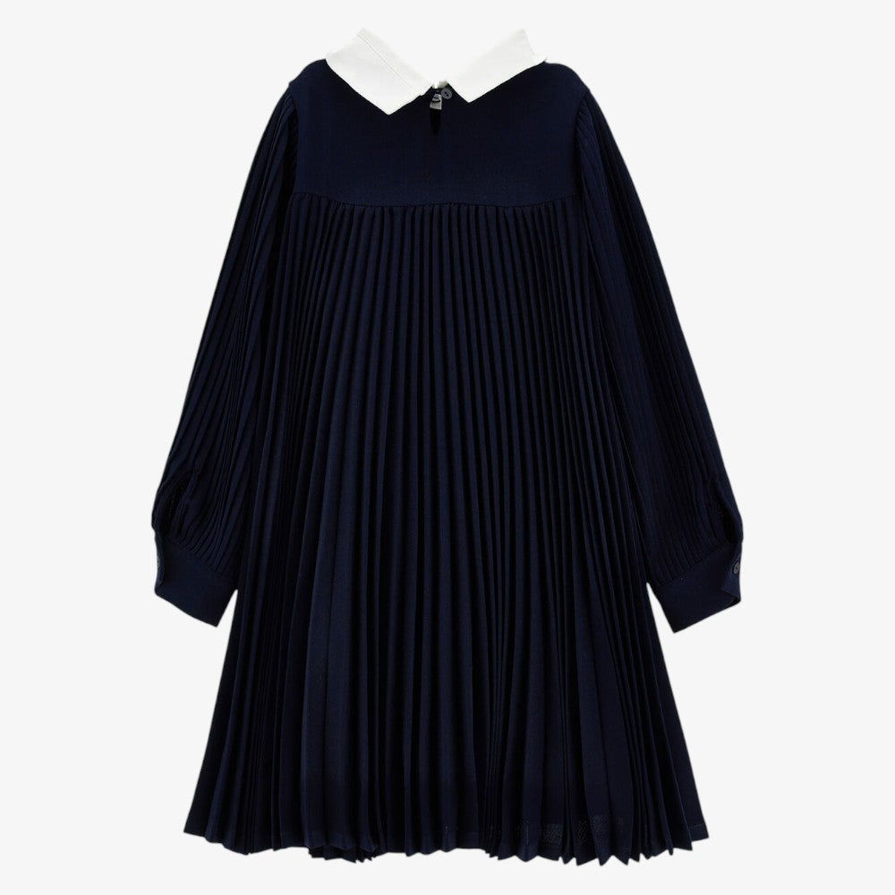 Nina Pleated Dress - Dark Blue