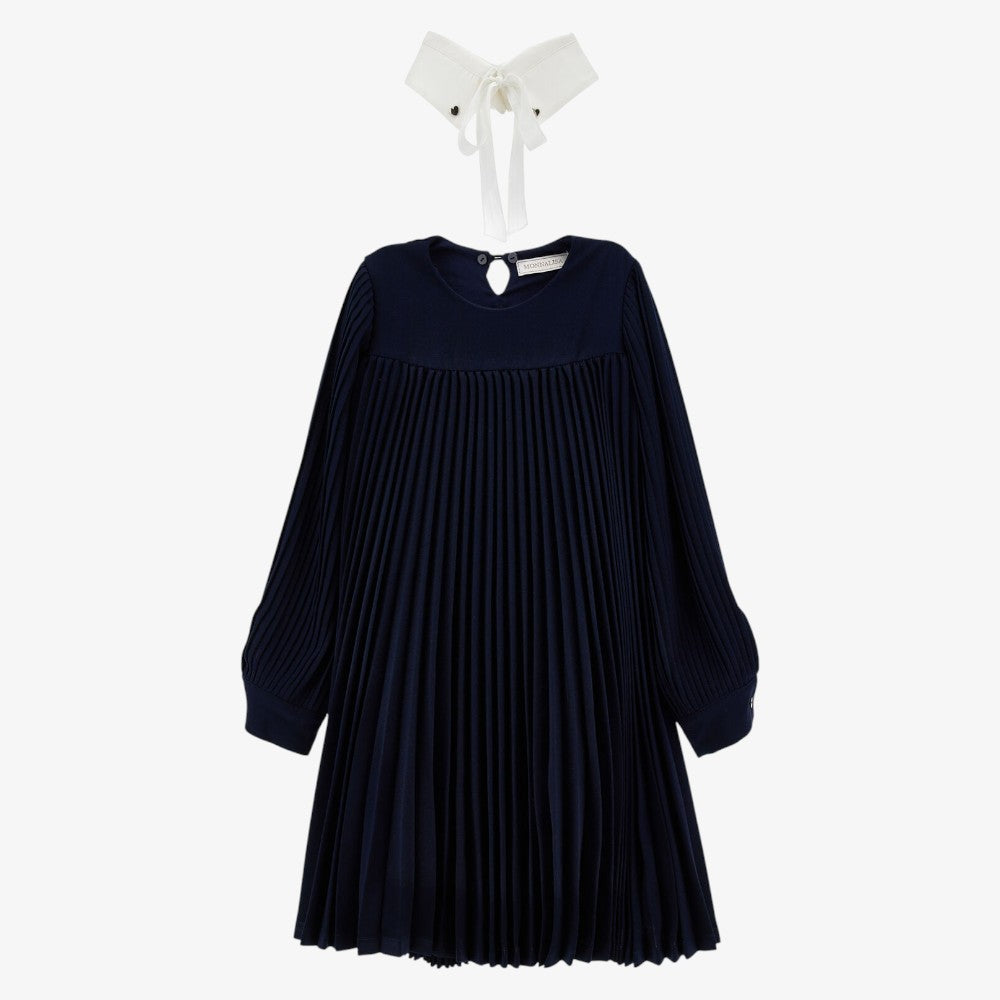Nina Pleated Dress - Dark Blue