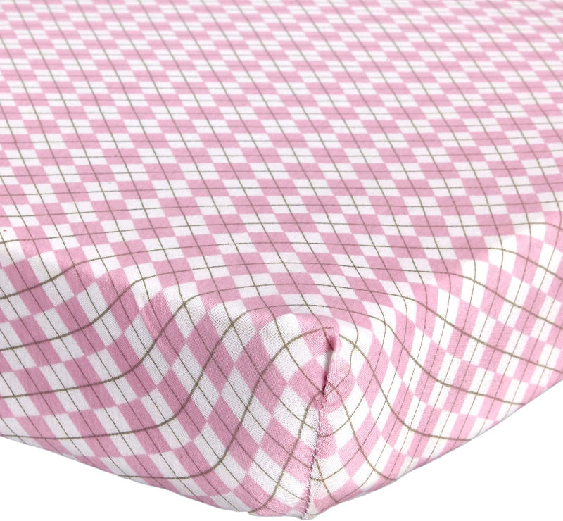 Dot Portable Crib Sheet - Arygle Pink