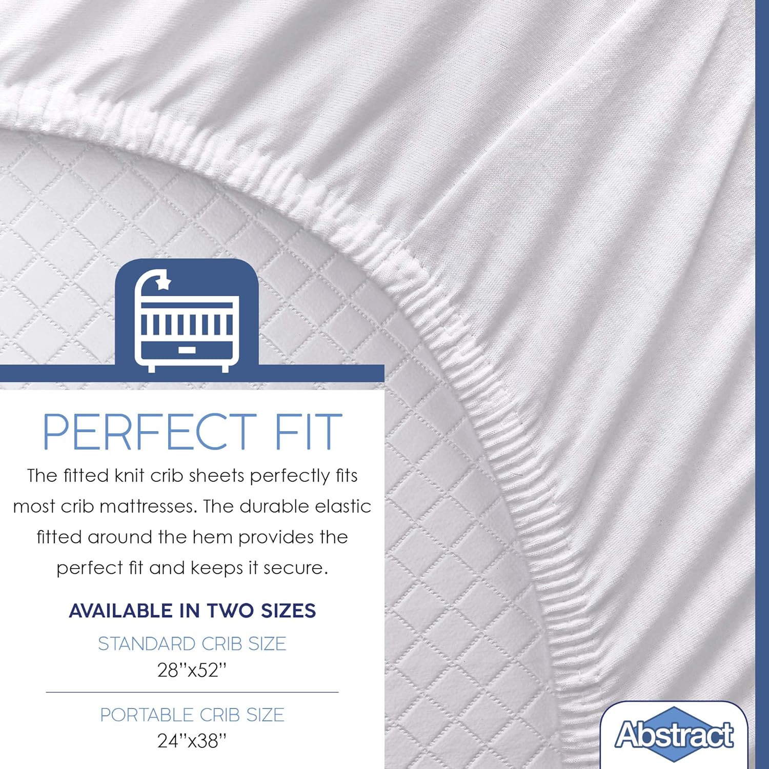 Abstract Portable Crib Sheet - White