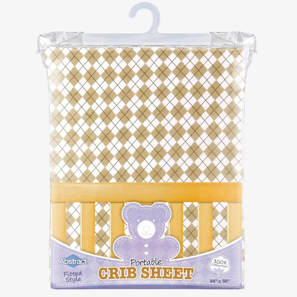 Dot Portable Crib Sheet - Arygle Beige