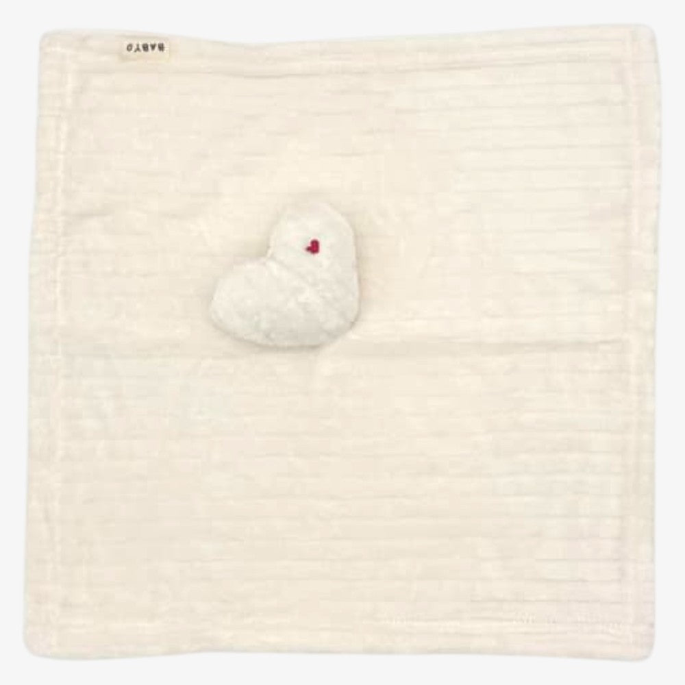 Fuzzy Heart Lovey - Ivory