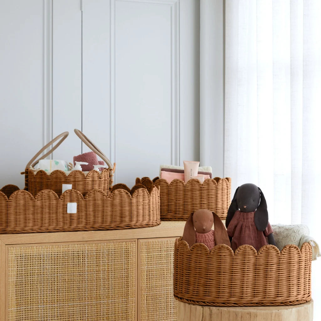 Belle Scallop Basket 2Pk - MOCCA