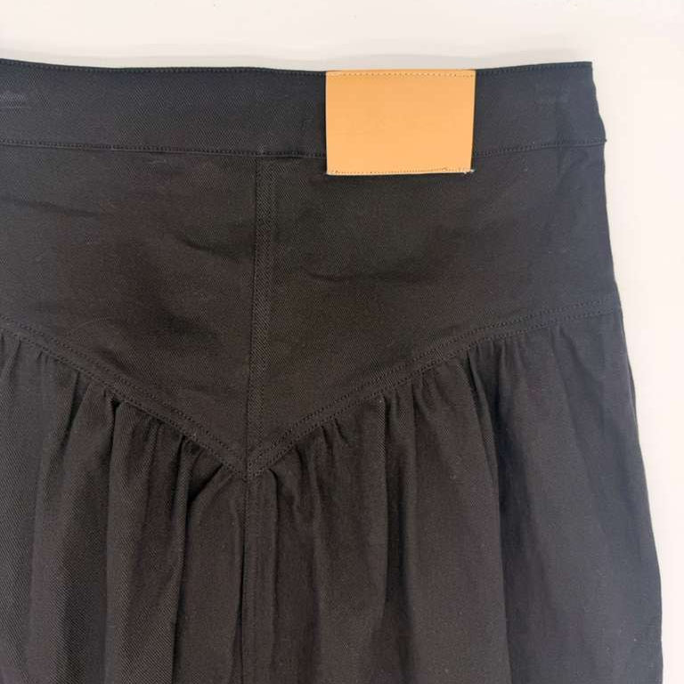 V Denim Skirt - Black