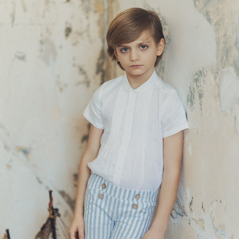 Pleated Detail Shirt - White
