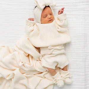 Knit Booties - Ivory
