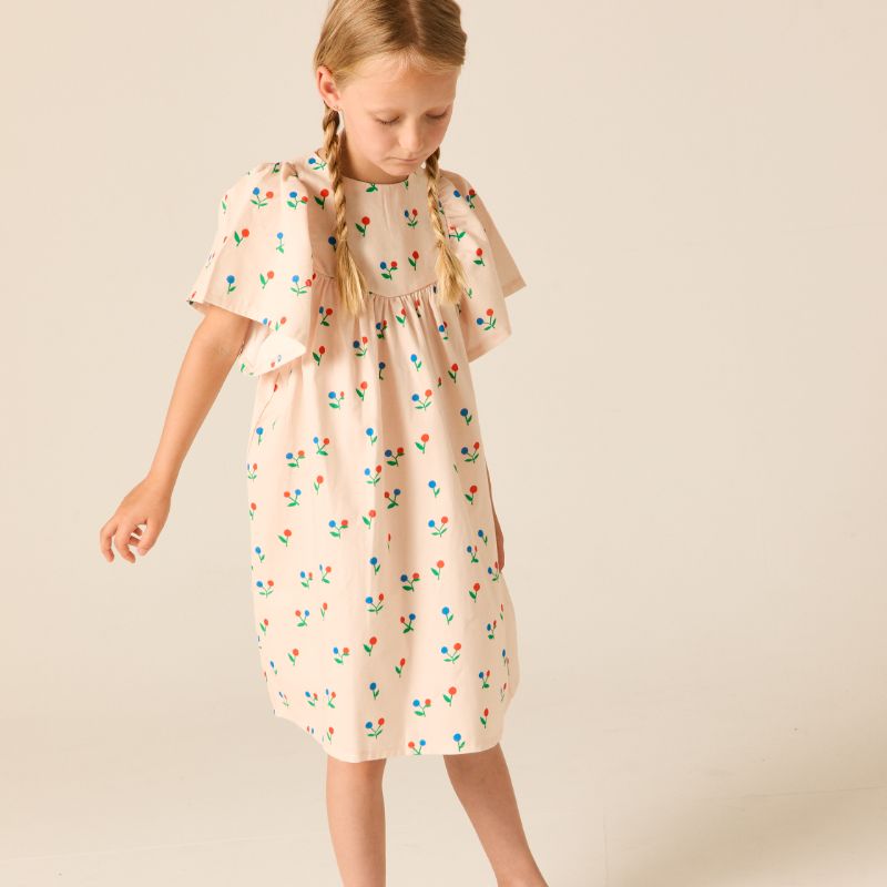 Bryony Dress - Pink & Cream