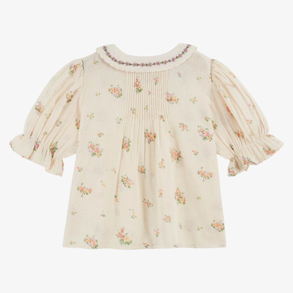 Smock Floral Blouse - Cream