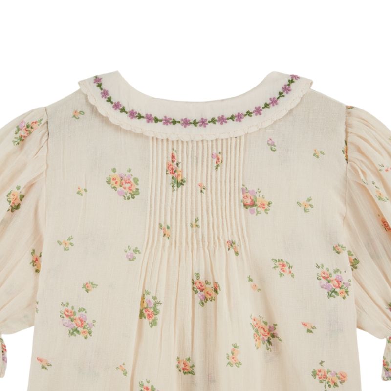 Smock Floral Blouse - Cream