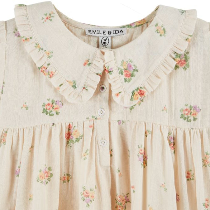 Smock Floral Dress - Cream