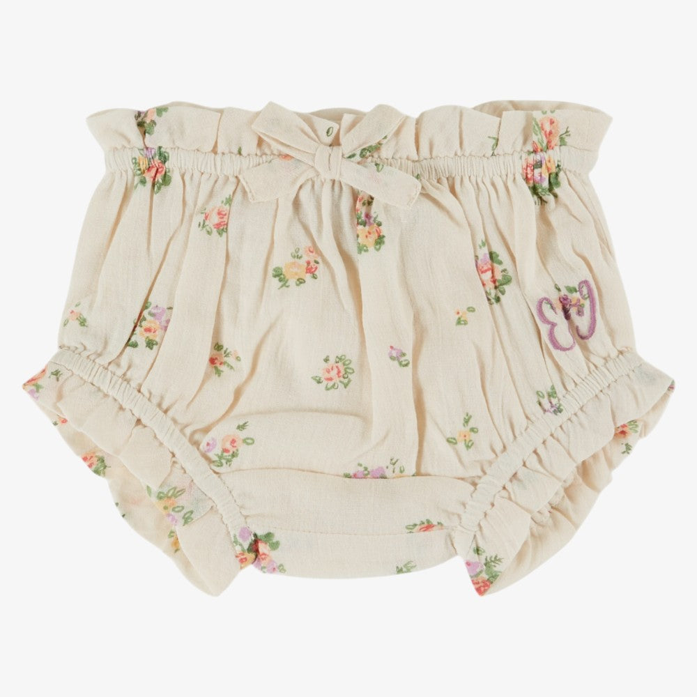 Smock Floral Blouse And Bloomer - Cream