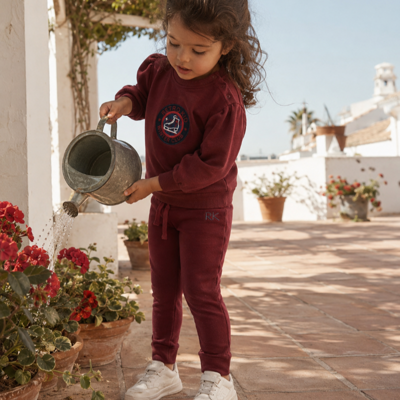 Arden Scuba Sweat Set - Cranberry