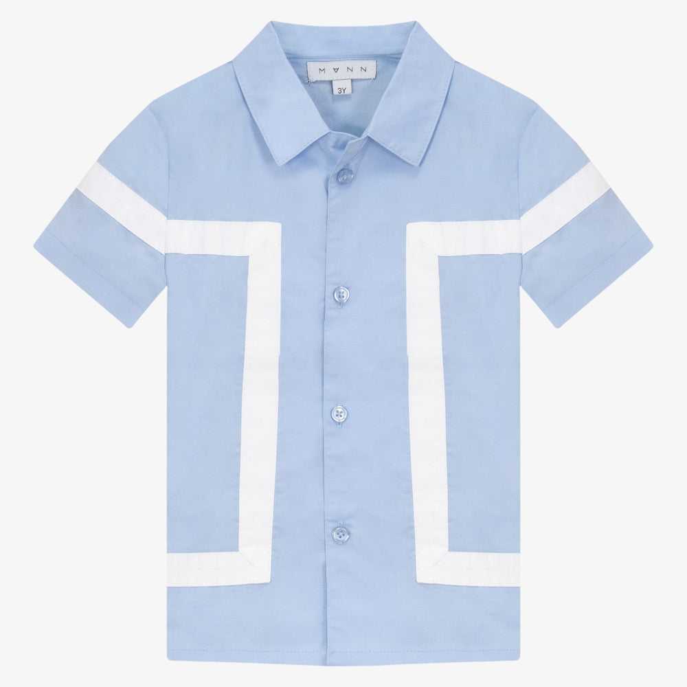 Cuban Collar Shirt - Ice Blue