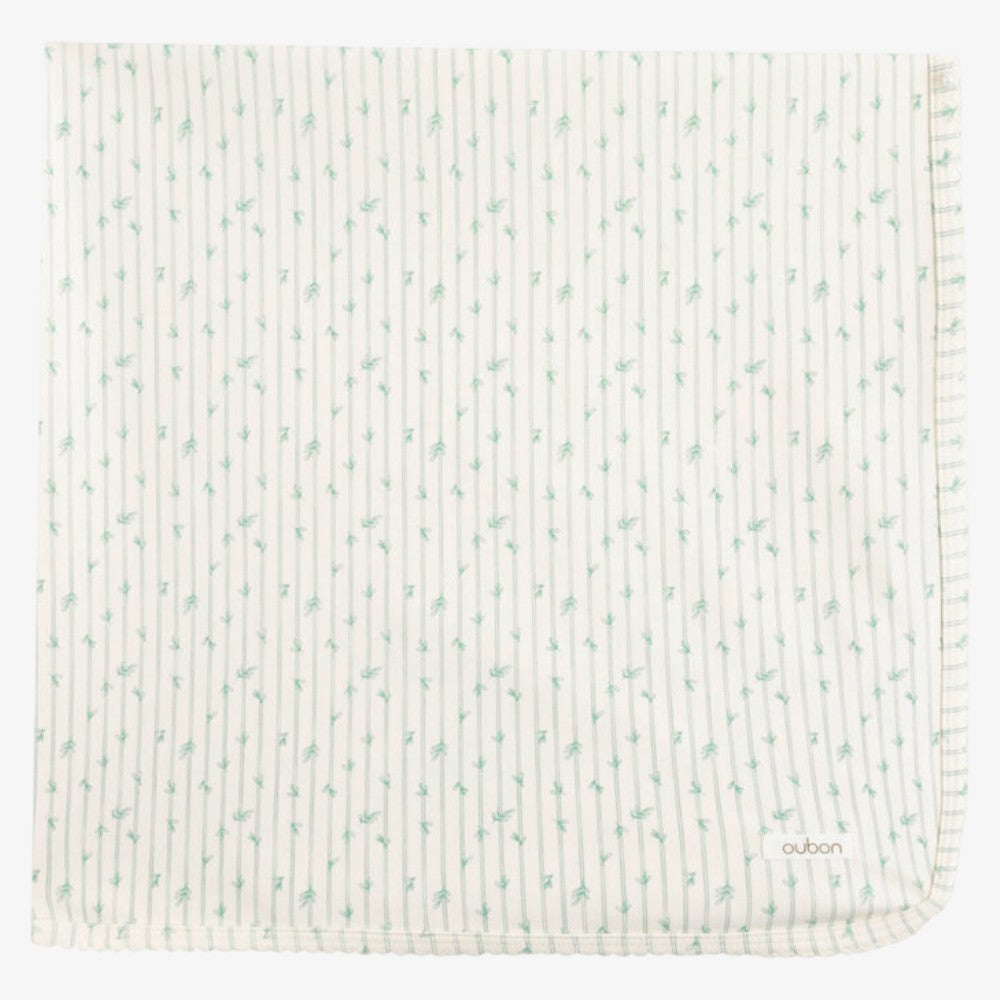 Leaf Print Take Me Home Set - White&blue