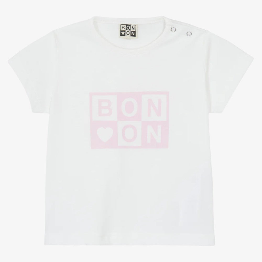 Tubo Logo T-Shirt - White&pink