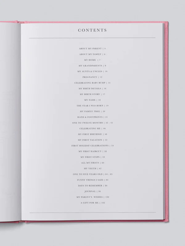 Birth To Five Years Baby Journal - Pink
