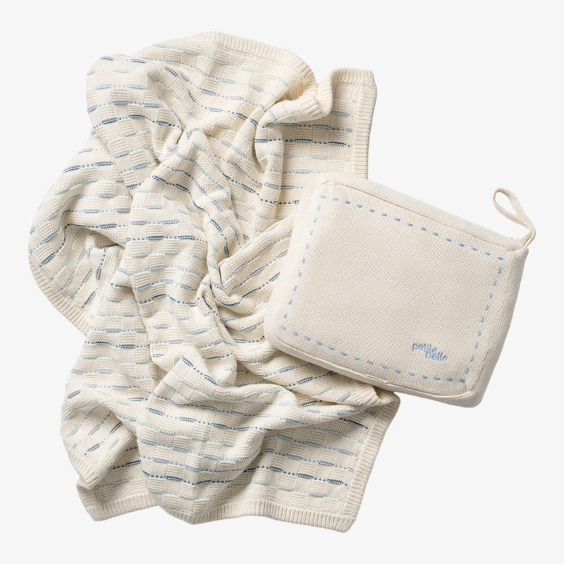 Weave Knit Blanket - Powder Blue