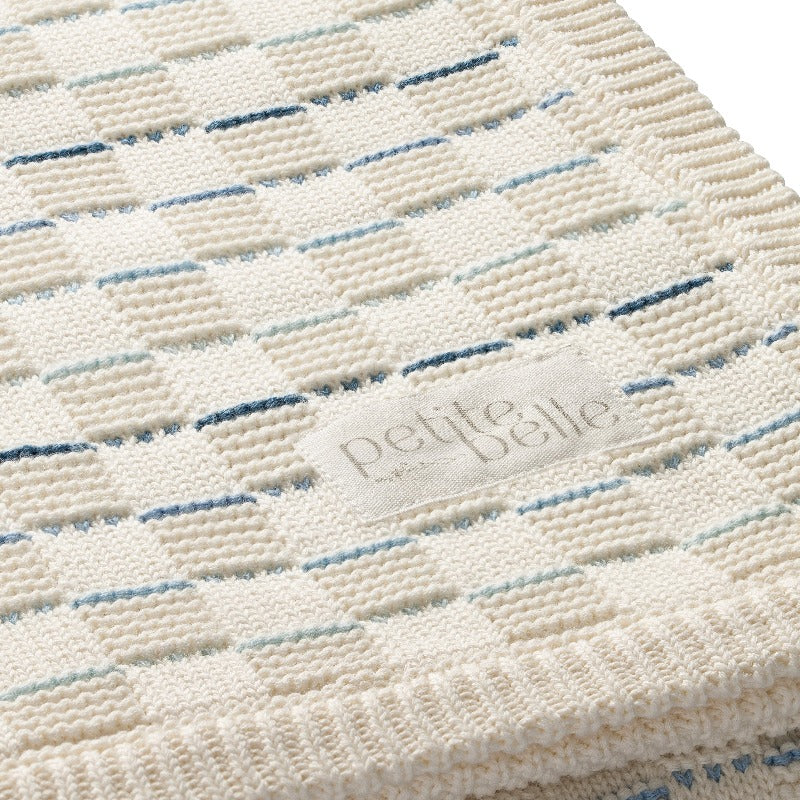Weave Knit Blanket - Powder Blue
