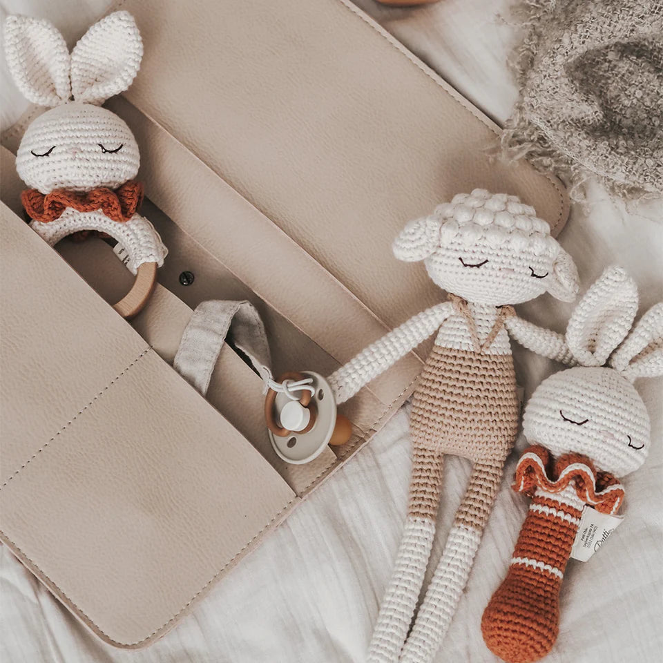 Bunny Rattle - Cream-terracotta