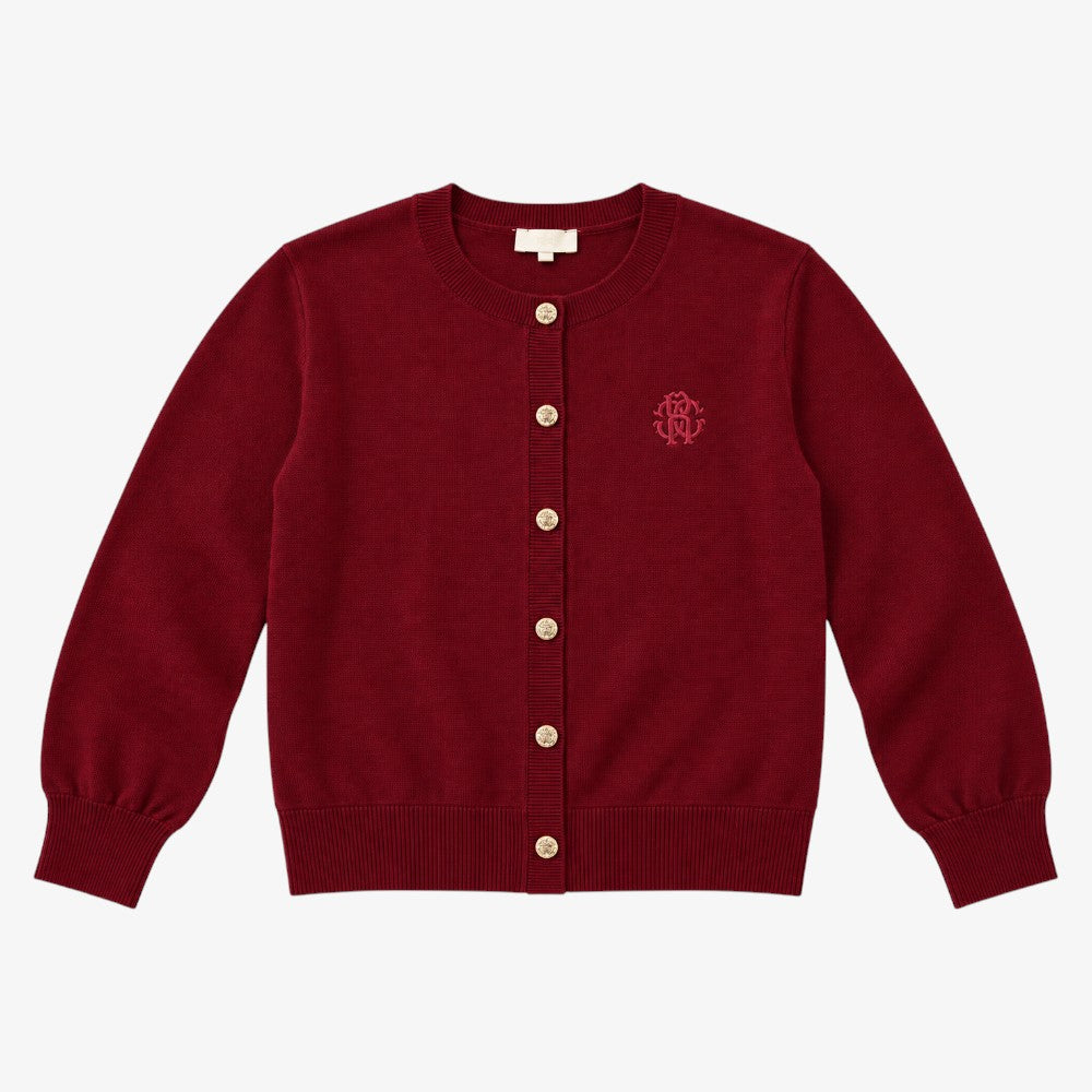 Logo Cardigan - Burgundy