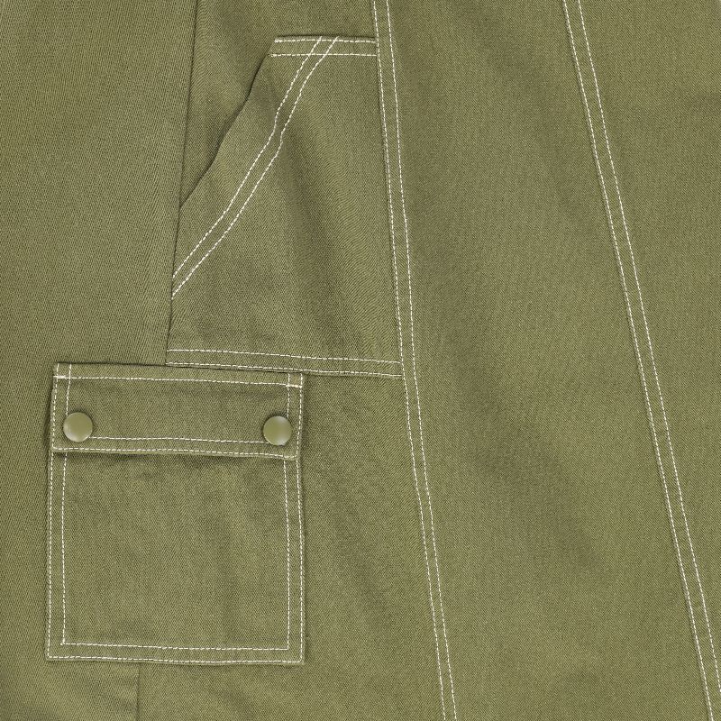 Cargo Stitch Detail Maxi Skirt - Olive