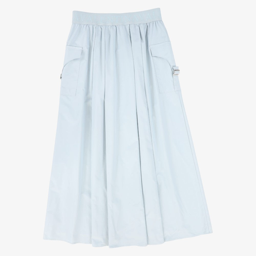Pleated Cargo Skirt - Light Blue