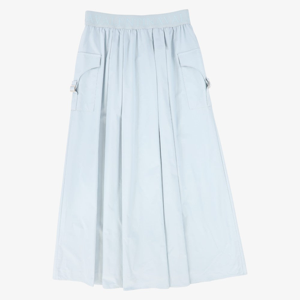 Pleated Cargo Skirt - Light Blue