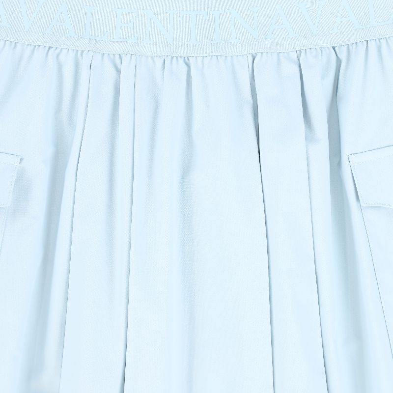 Pleated Cargo Skirt - Light Blue