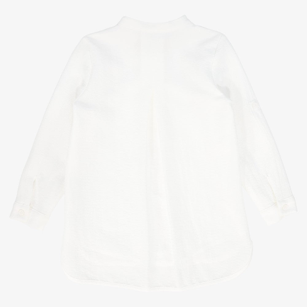 Textured Button Blouse - White