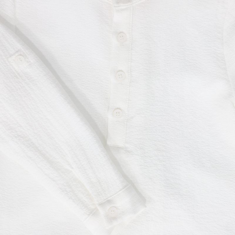Textured Button Blouse - White