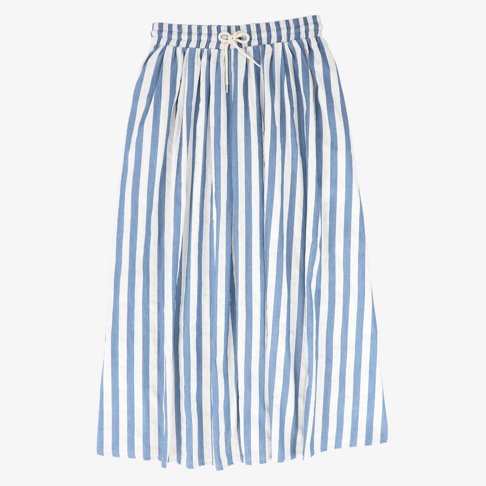 Stripe Denim Skirt - Blue Denim
