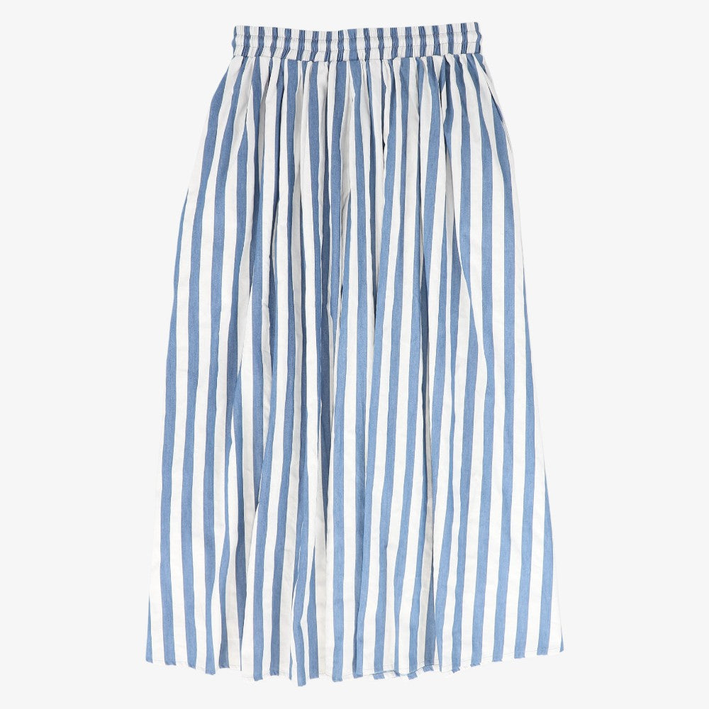 Stripe Denim Skirt - Blue Denim