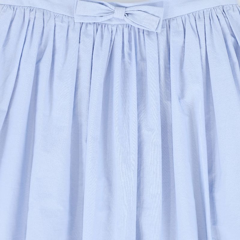 Eyelet Detail Midi Skirt - Light Blue