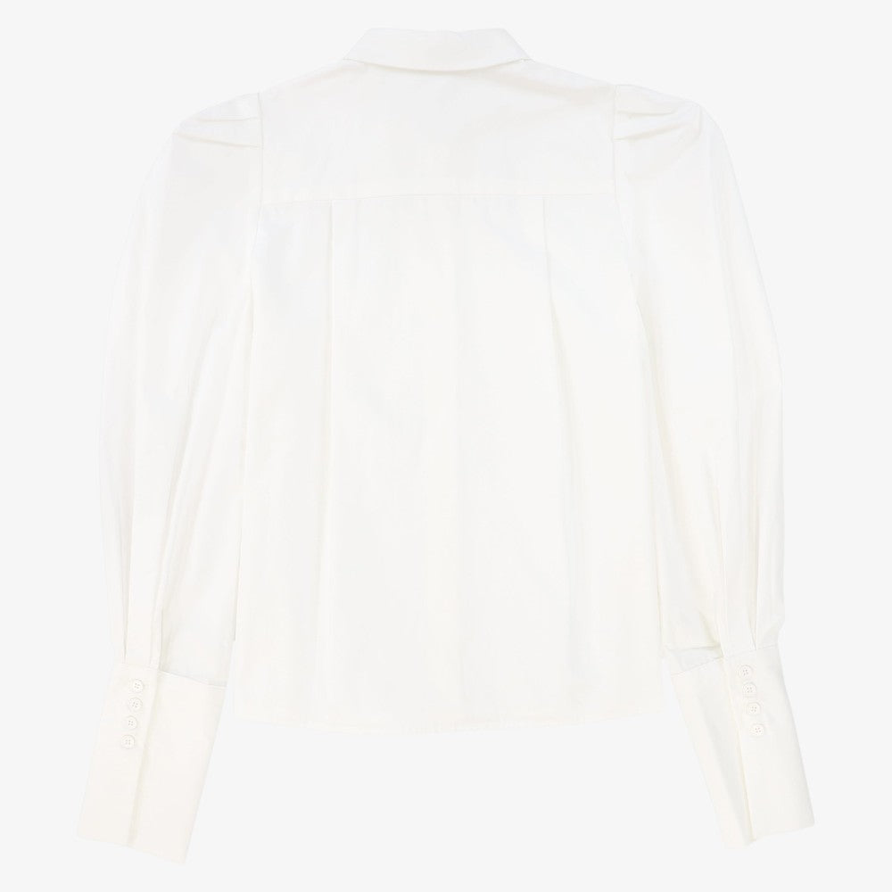 Blouson Button Blouse - White