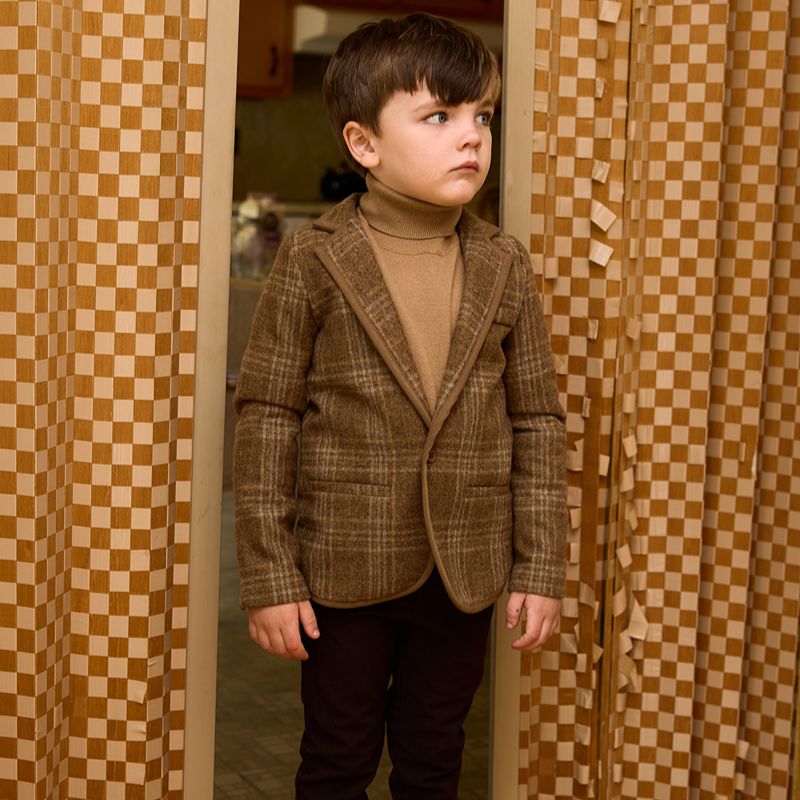 Plaid Blazer - Camel