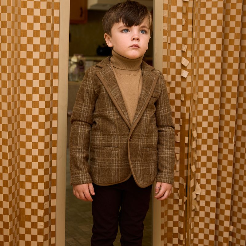 Plaid Blazer - Camel