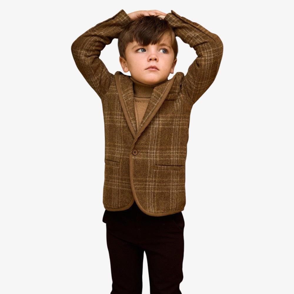 Plaid Blazer - Camel