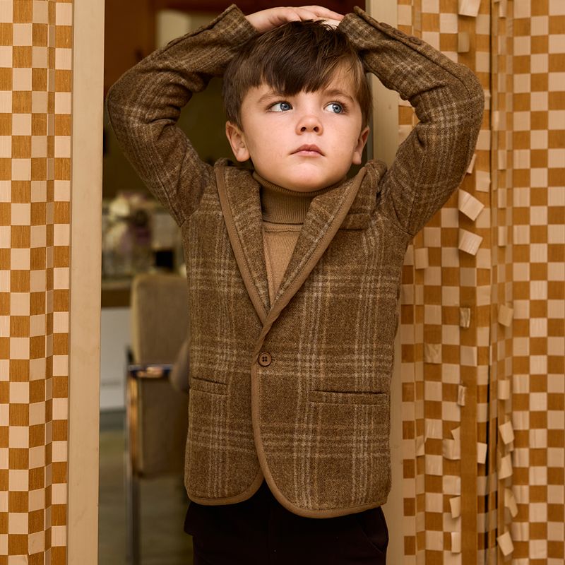 Plaid Blazer - Camel