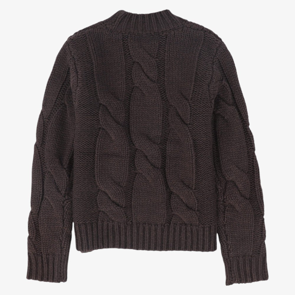 Cable Chunky Knit Sweater - Brown