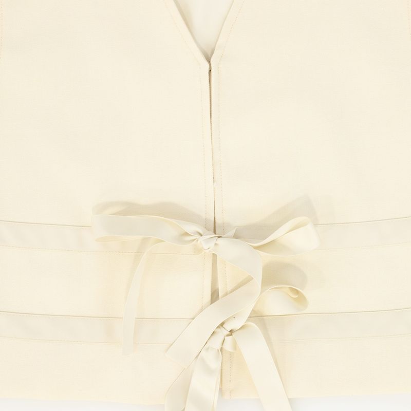Bow Vest - Cream