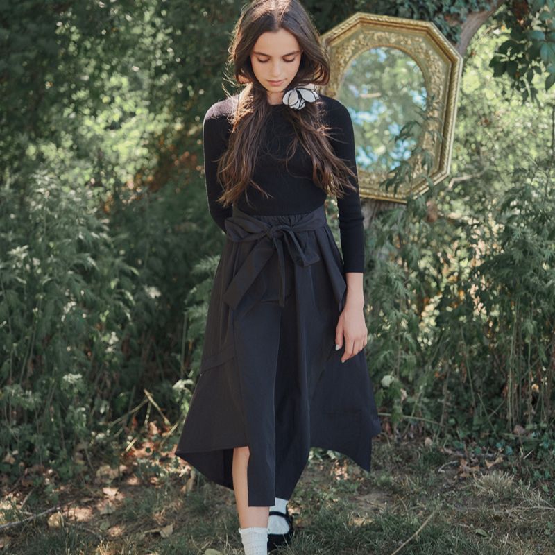 Tafetta Wrap Dress - Black